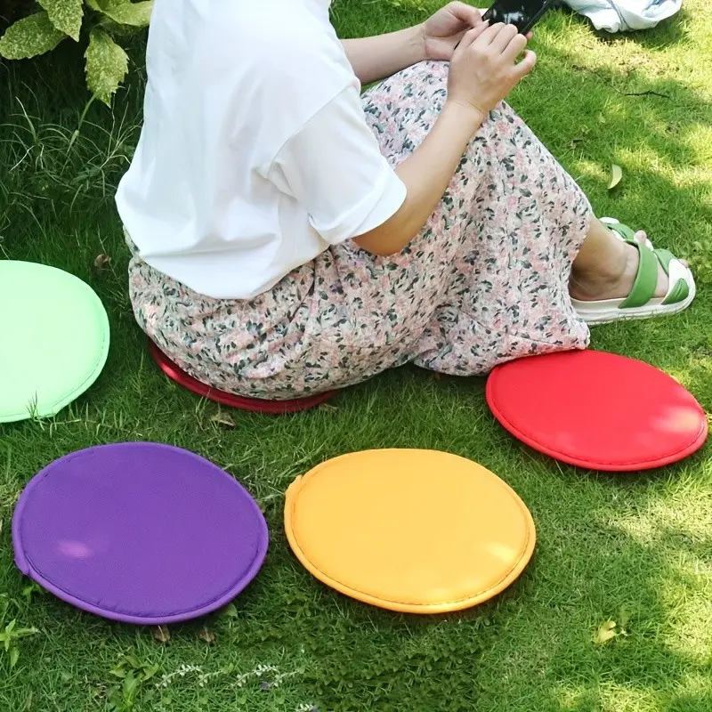 7pcs Random Color, Vibrant Portable Seat Cushions - Durable, Easy-to-Clean Polyester, 12-inch Round, Colorful Home Stool Cushions, Colorful Outdoor Camping Mats, Indoor and Outdoor Colorful Seat Cushions, Outdoor Furniture Cushions, Reusable