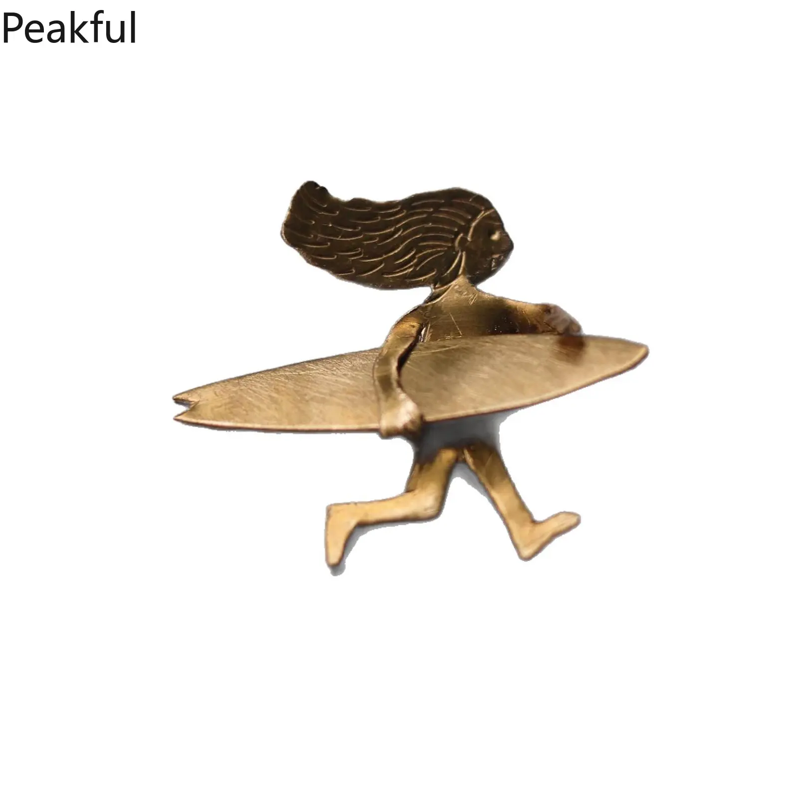 Vintage Surfboard Brooch Pin for Women, Retro Casual Coat & Jacket Accessory, Simple Korean Style Lapel Decoration for Daily Commute, Vacation & Office Outfits