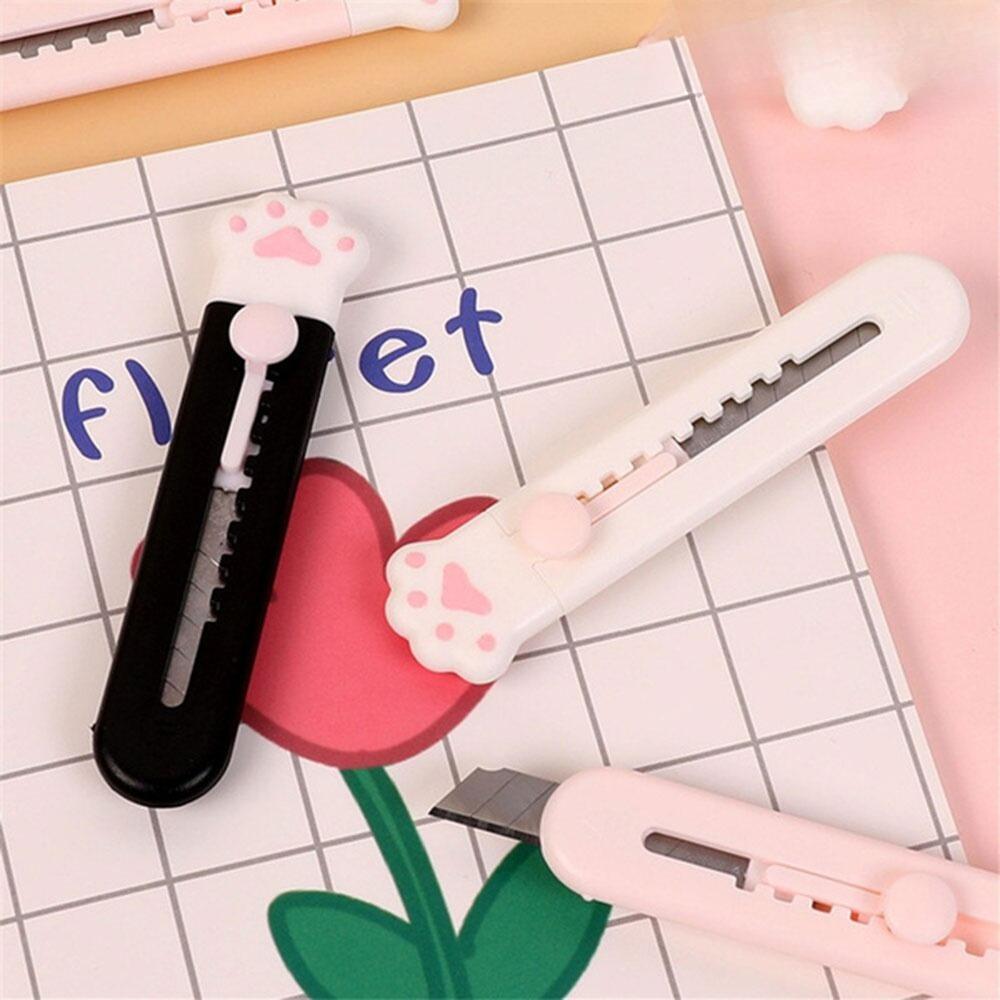Cute Cat Paw Design Mini Portable Safety Paper Cutter, 1 Count Multifunctional Unpacking Tool, Multifunctional Stationery, Office Cutting Supplies for Home School Dormitory, Office Gadgets
