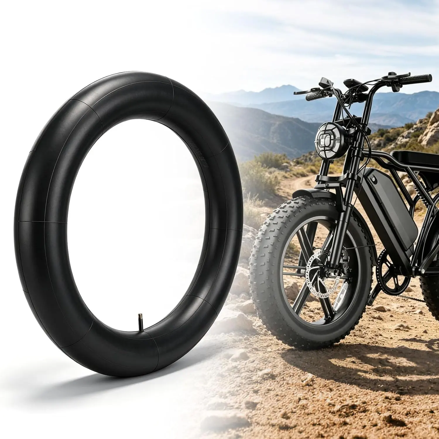 Inner Tube for TST R002 E-Bike, Butyl Rubber 4.00/4.90-20 Tire Tube Replacement Tubes, Reinforced Thickness Front&Rear Inner, E-Bike Accessoires for TST R002, E-Bike Tubes, Fits Tst R002