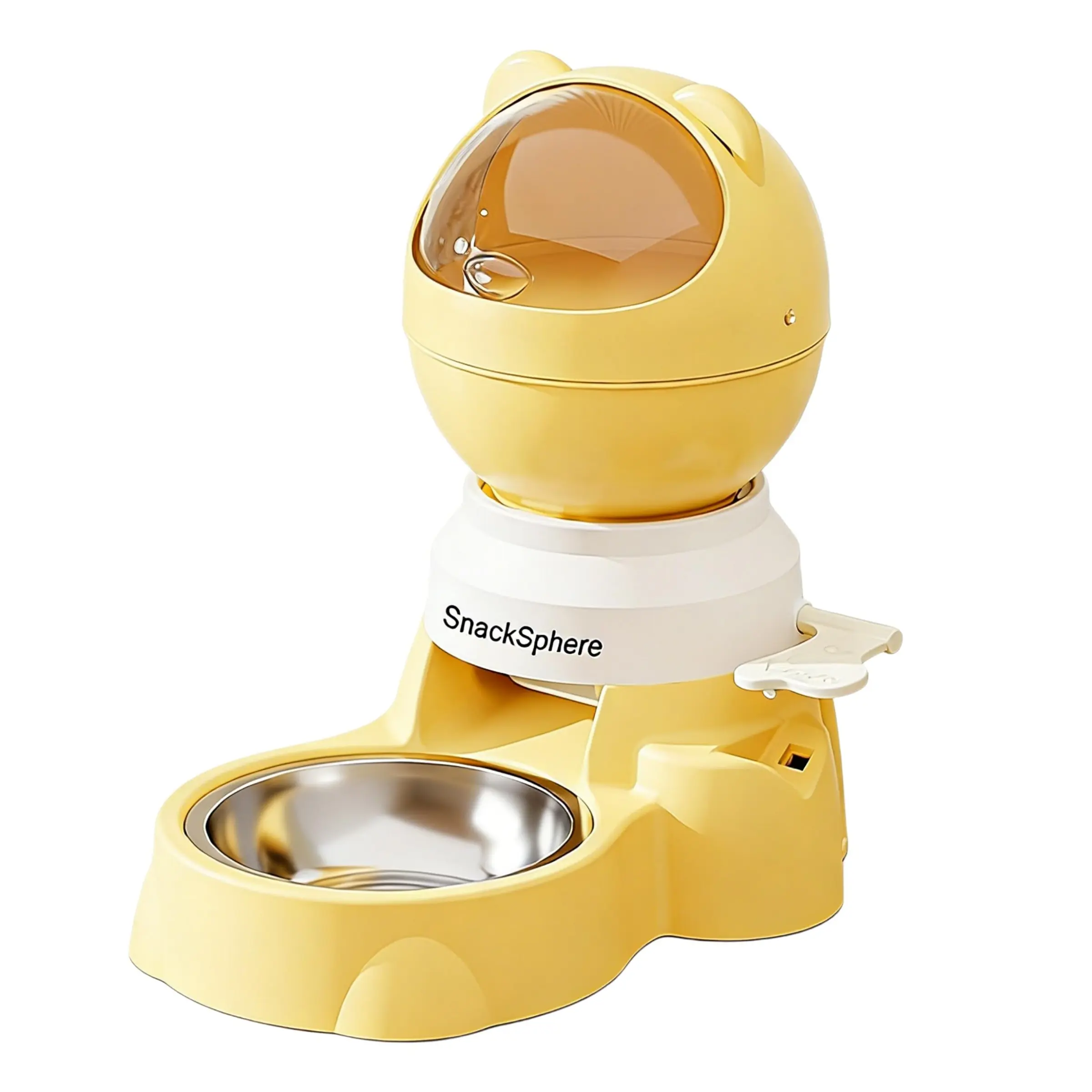 Automatic Food Dispenser, Gravity Feeder & Push-Button Pet Feeder, Large Capacity Treat Dispenser with Slow Feeding Button, Dual Feeding Modes for Dogs and Cats