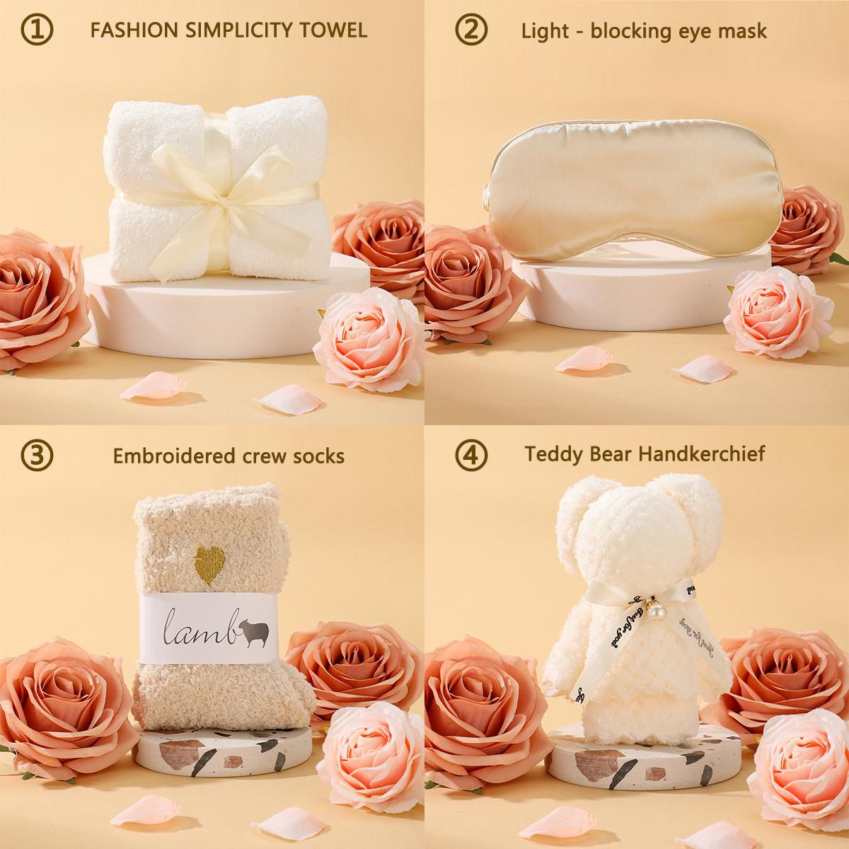 Baby Shower Gift Basket, Including Tumbler, Soap, Bath Ball, Scented Candle, Necklace, Socks, Towel, Gift Bag, Gift for Women, Birthday Gift