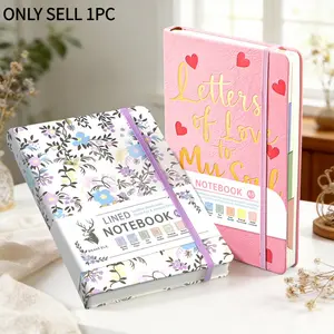 A5 Business Notebook With Elastic Band, Deckled Edge Journal, 4-in-1 Assorted Inner Pages Blank Writing Notebook For Office Meeting & Bullet Journaling
