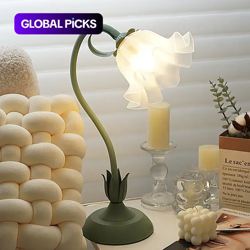 Flower Design Aesthetic Table Lamp, Plug-and-Play Modern LED Desk Lamp with Flexible Dimmable Adjustable Desk Lighting for Home Office, Bedroom, and Study Room #GLOBAL PICKS