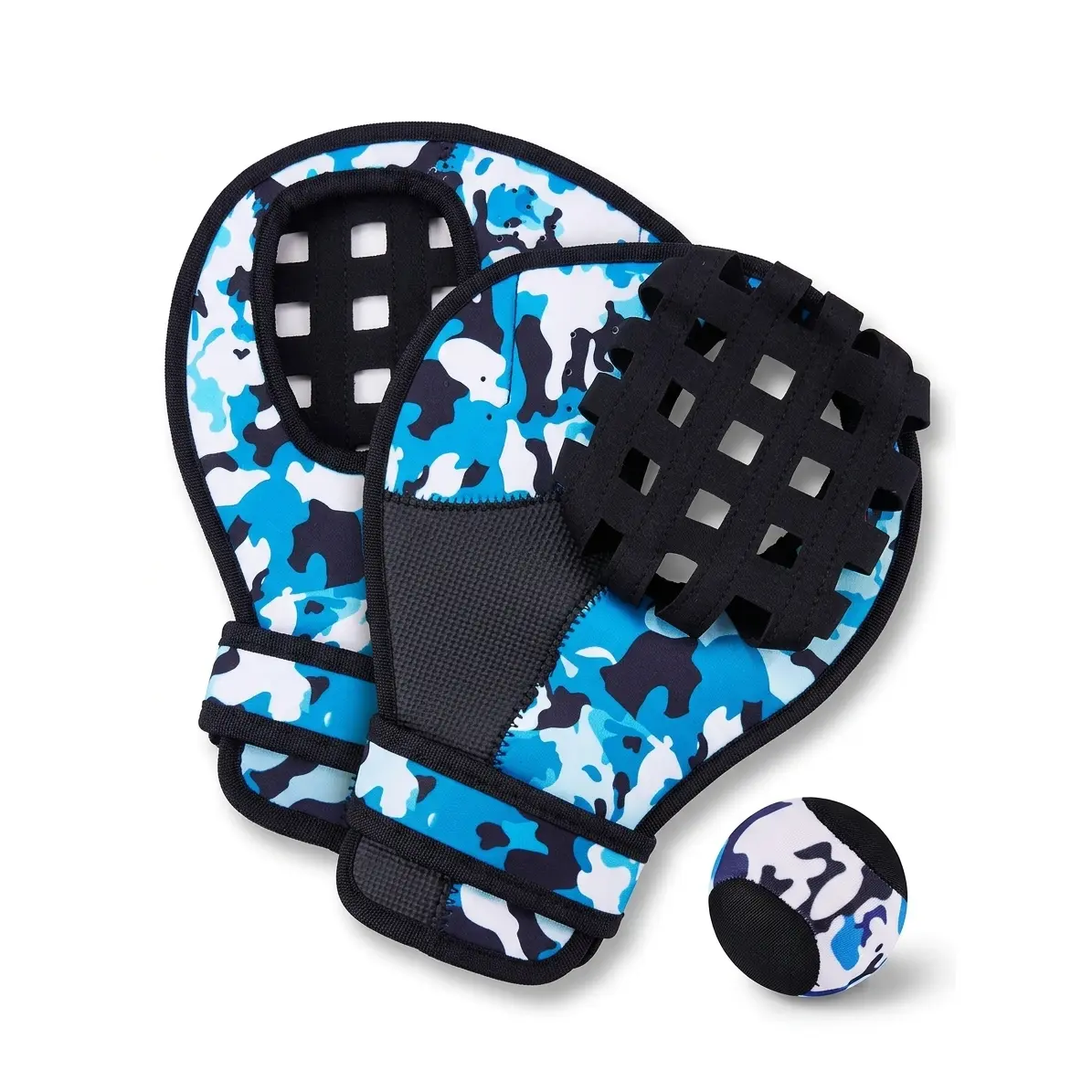 Water Baseball Ball & Gloves Set, 1PC Water Bouncing Ball with 2PC Ambidextrous Catch Mitts, Pool & Beach Sports Outdoor Toys