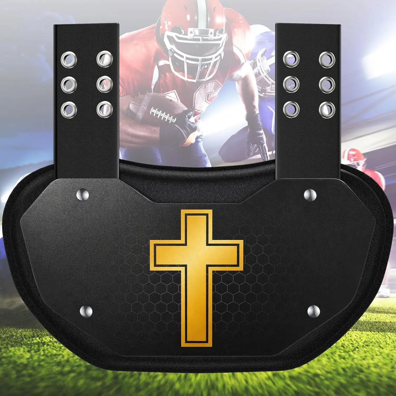 Football Back Plate for Shoulder Pads, ABS Lower Back Protector for Youth & Adult Football Players