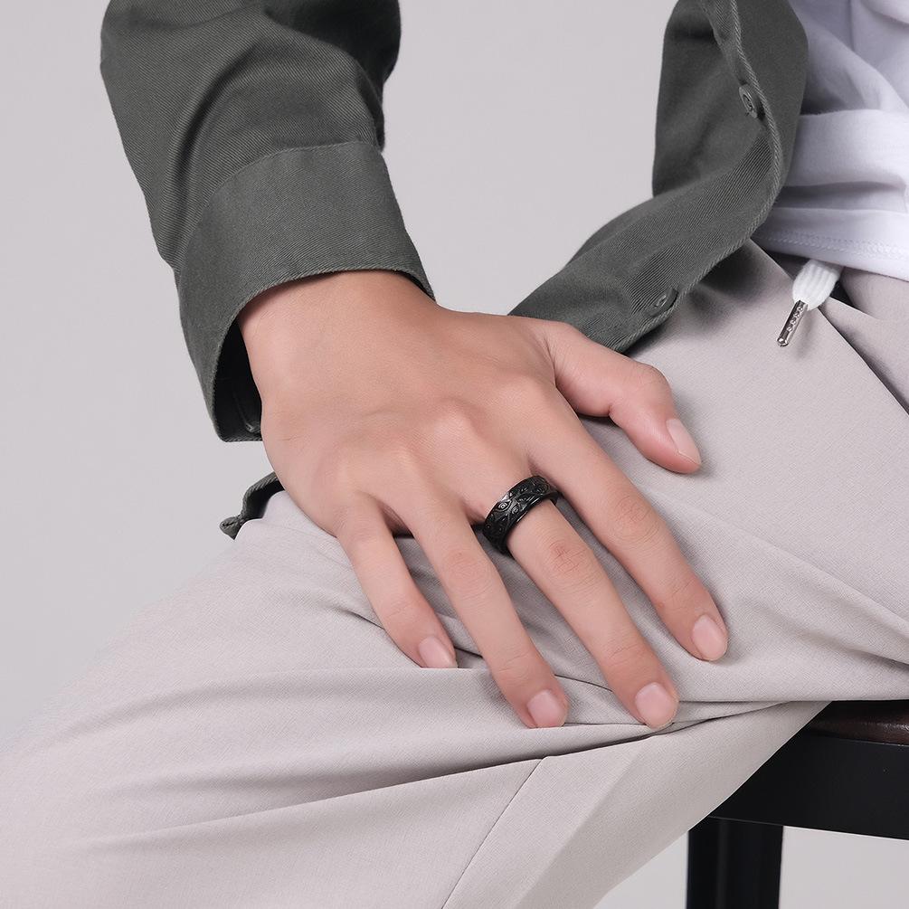 Men's Rotating Devil's Eye Titanium Steel Ring, Rotating Stress-Reducing Anxiety-Relieving Stainless Steel Ring, Vintage Jewelry Men's Rotating Devil's Eye Titanium Steel Ring Stress Reducing Anxiety Relieving Stainless Steel Vintage Jewelry