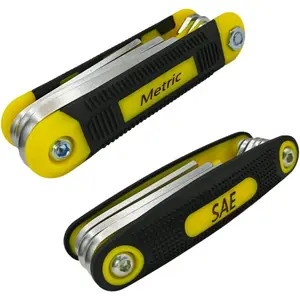 17- Folding Allen Wrench Set | Metric & SAE Sizes | 2-Pack Portable Hex Tool for  Repair & Professional Use