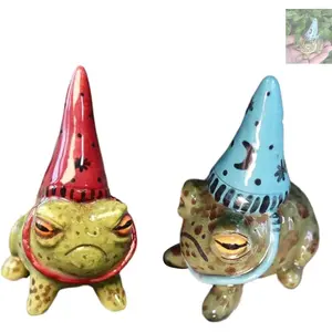 Generic Little Wizards Frog Ornaments,Exquisite Frog Figurine,Mini Frog Plant Buddy,Ceramic Little Wizards Frog,Little Wizards frog lawn ornaments,Handmade Frog Resin Plant Decorations for Pots (Mix)