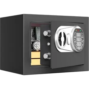 Small  Safe for , Digital Mini Safes with &Code for , Safe Box for Personal Items for , 6.69"D x 9.05"W x 6.69"H, Black