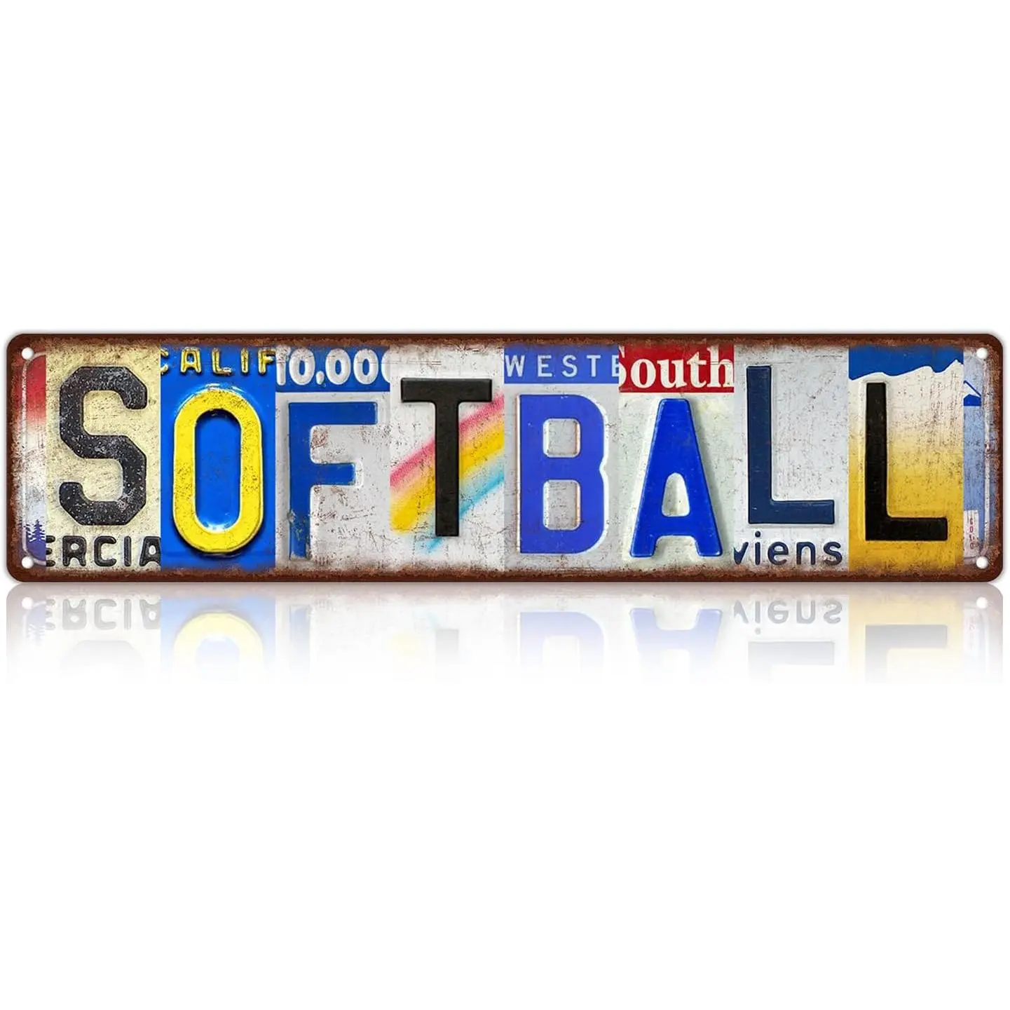 Vintage Sport Street Sign Softball Wall Decor Metal Tin Signs for Bar Home Bedroom Garage