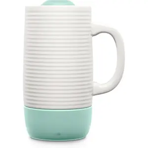 18oz Ceramic Travel Mug with Handle, Splash-Resistant Slider Lid and Built-in Coaster, Perfect for Coffee and Tea, BPA Free, Dishwasher Safe, Holiday Gift Her Him, Yucca