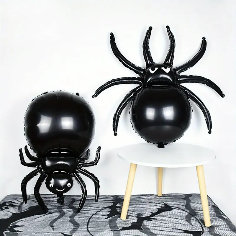 4pcs spider balloon set is suitable for themed birthday parties and Halloween decorations