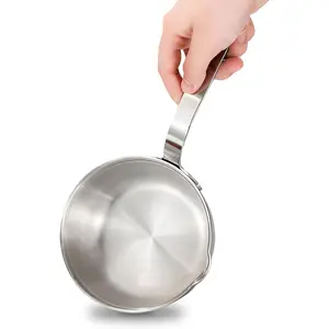 18/10stainless steel butter warmer, 13.5 fl oz(400 ml) coffee/milk warmer, mini saucepan, egg pan, chocolate melter,ideal for seafood butter warmers suitable for induction and gas stoves
