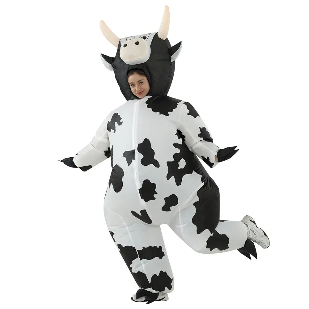 Halloween party cosplay fun and funny inflatable cow costume stage performance walking puppet inflatable prop