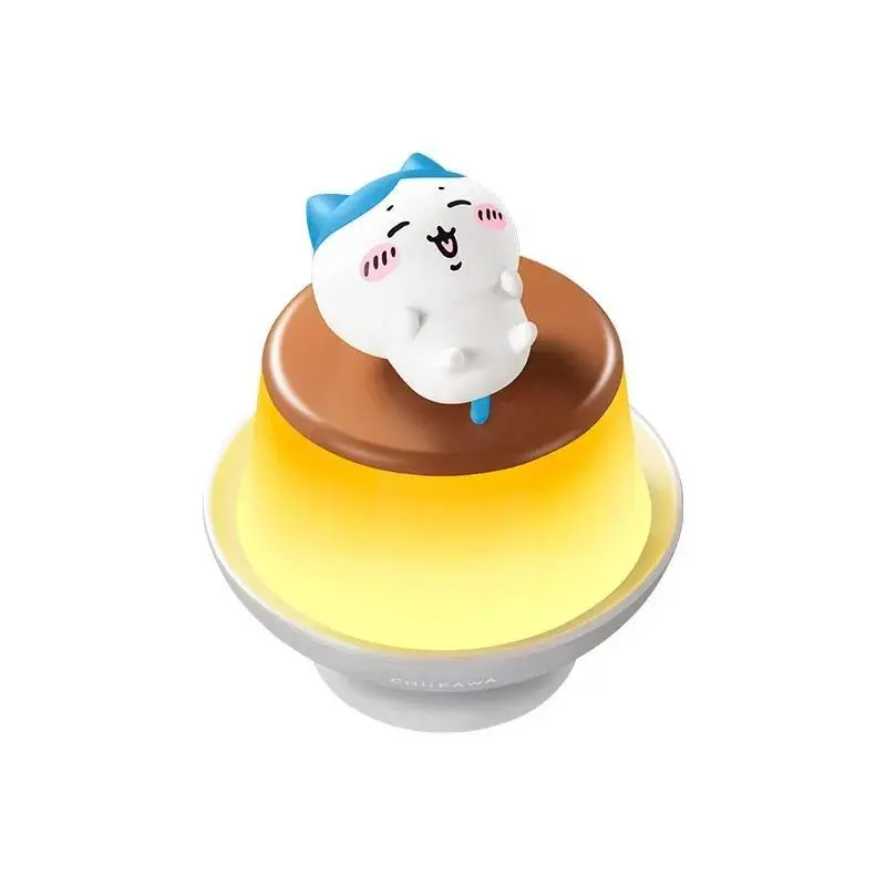 Cute Chiikawa Pudding Shape Night Light Kawaii Hachiware Usagi Momonga Warm Dimmable Bedside Lamp For Kids Teens
