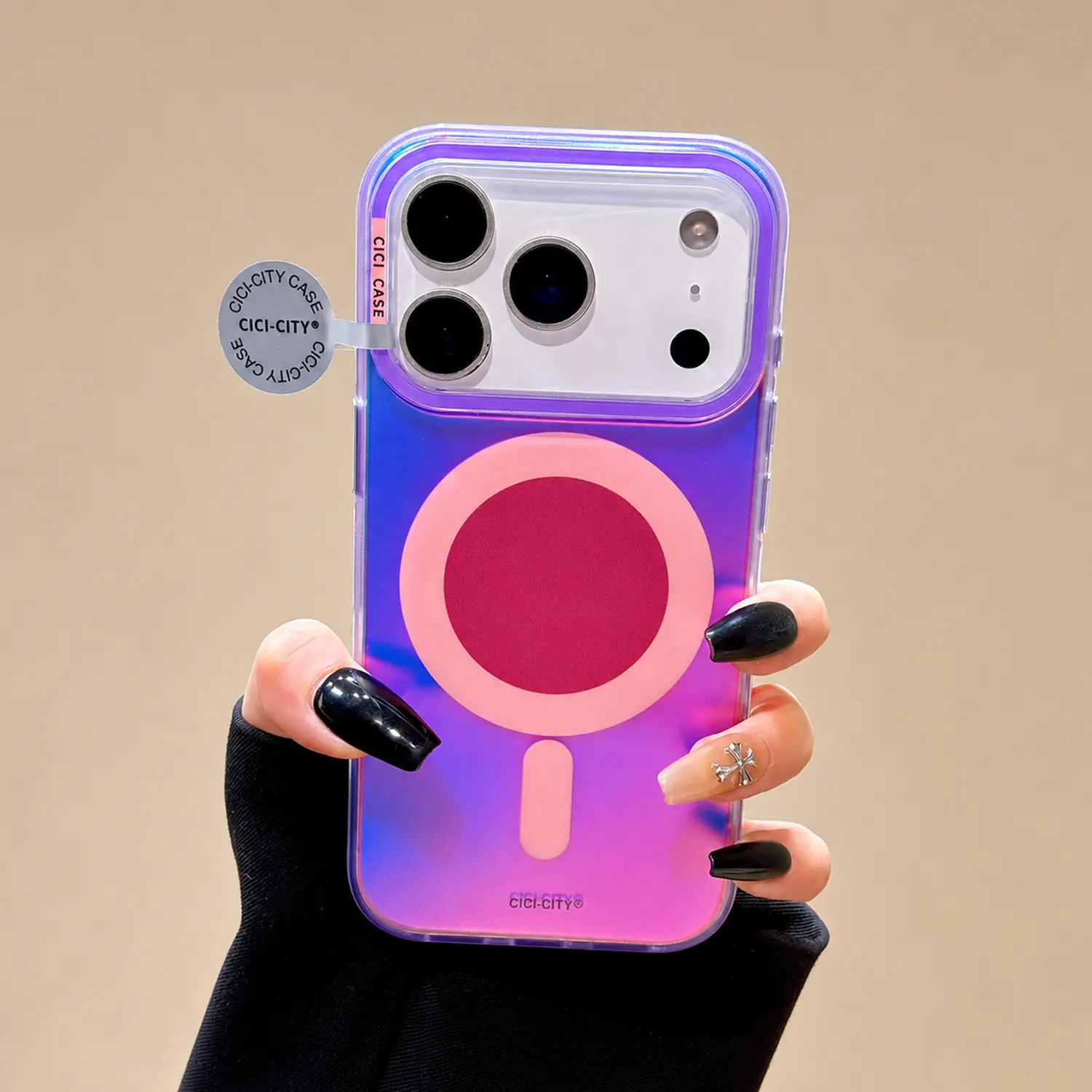 Magnetic MagSafe-Compatible Holographic Rainbow Phone Case for iPhone Series (17 Pro Max,16,15,14,13) - Shockproof, Durable Protection Accessory for Women’s iOS Devices, Accessories