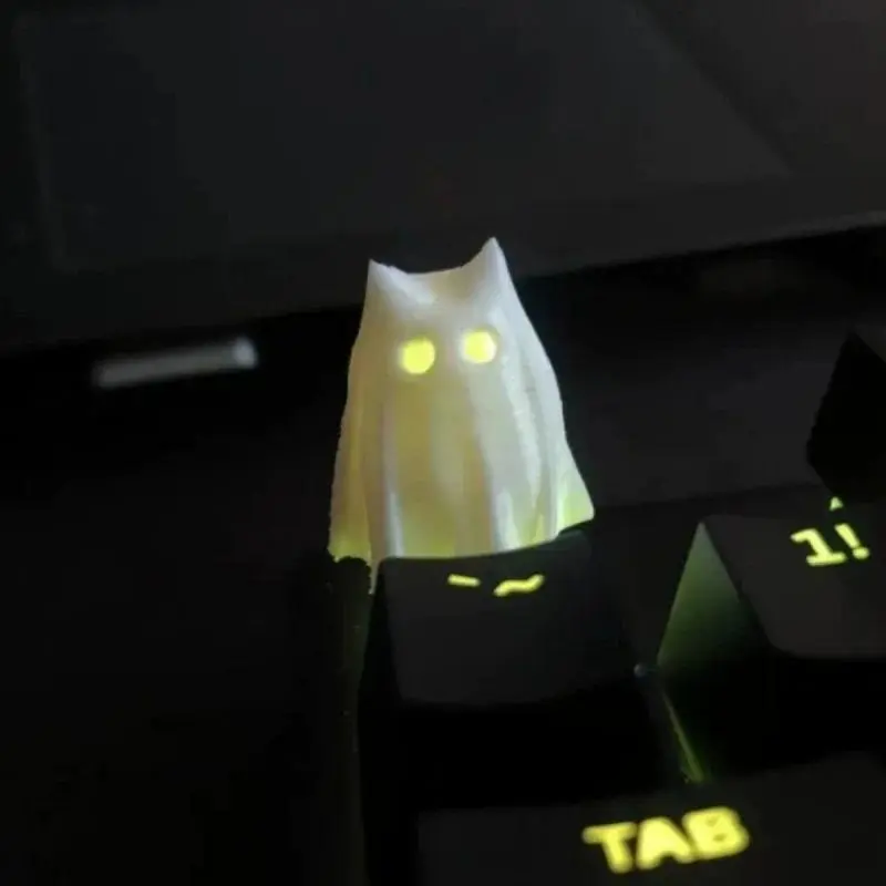 3D Halloween Ghost Keycap For Mechanical Keyboard ESC Single Key Cap Personalized Unique Ornament Spooky Desk Decor Gift
