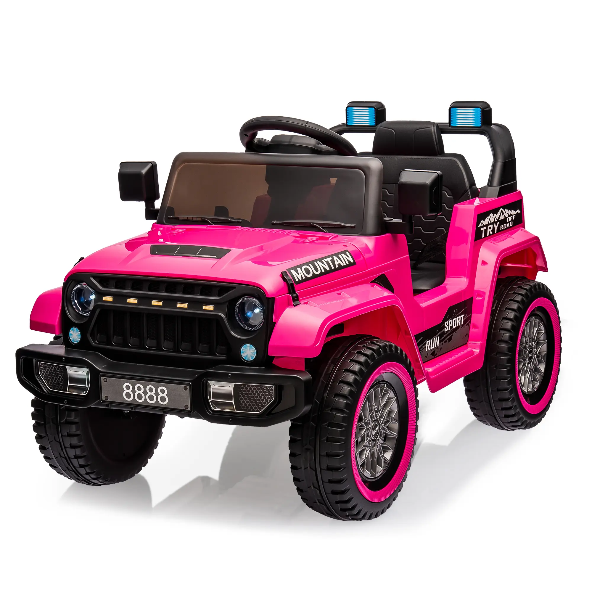 12V Kids Ride-On Electric Truck – 3 Speeds Dual 35W Motors, Spring Suspension, LED Lights, Music & Horn, 4-Wheeler Toy, Gift for Ages 3-5