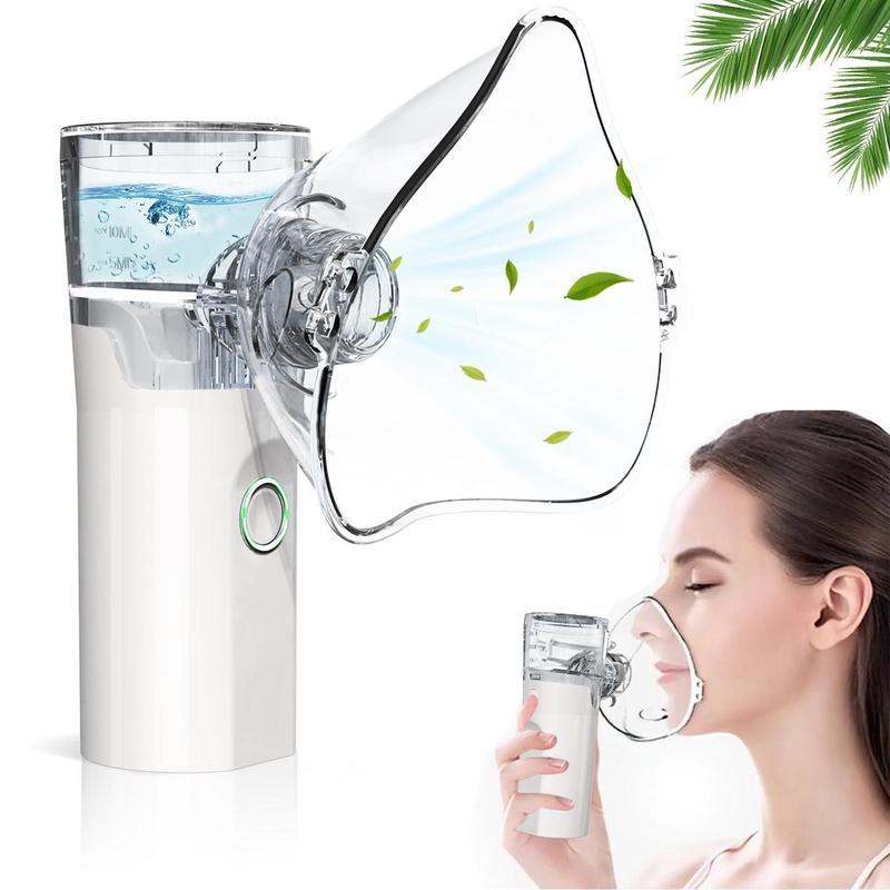 Portable Handheld Nebulizer, Rechargeable Mesh Spacer Machine with Accessories for Adult & Kid, Handheld Electric Atomizer for Breathing Issues