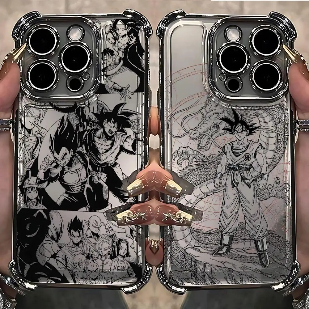 Anime Saiyan Super  Goku Plating Phone Case For iPhone 17 Air 16 15 14 13 12 11 Pro Max Plus