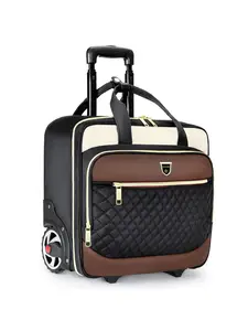 Business Laptop Rolling Bag with Wheels, Short Trip Travel Briefcase, Handheld Luggage, Multi-Functional Layered Backpack