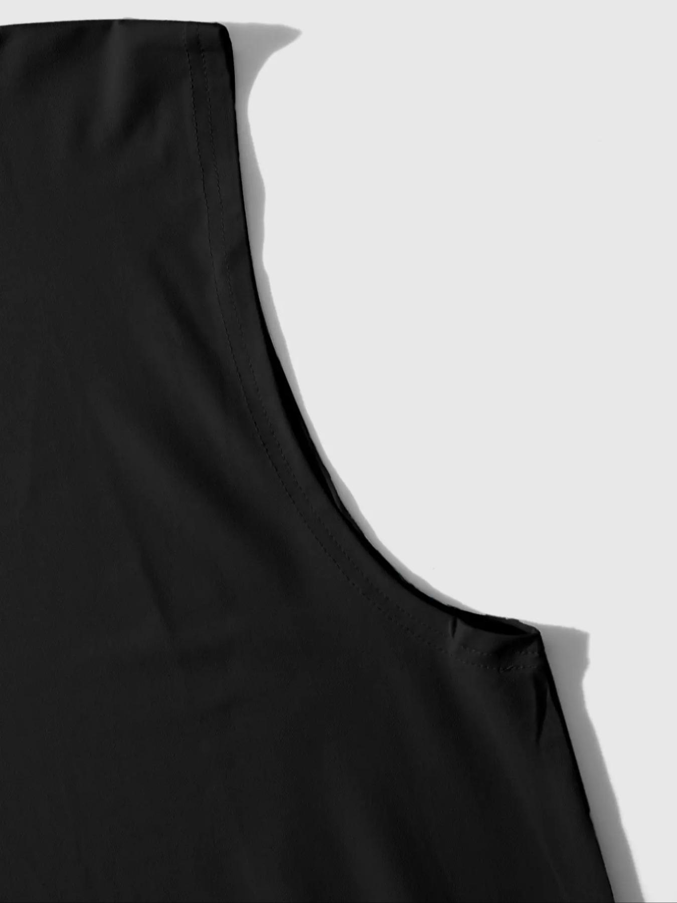 Men's Graphic Print Round Neck Vest Tank Top, Casual Sleeveless Top for Summer, Men's Clothes for Daily Wear