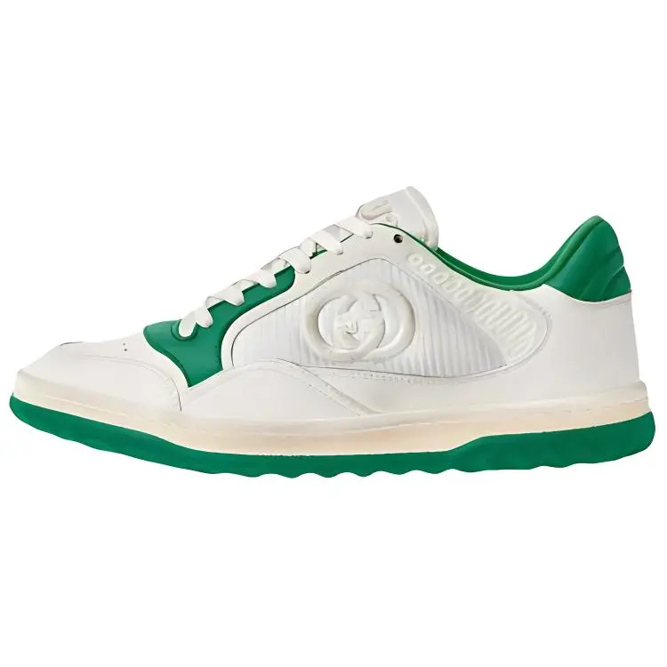 Gucci MAC80 Leather Comfortable Casual Low-Top Shoes for Women in Beige Verifiable, with credentials and supporting global authentication
