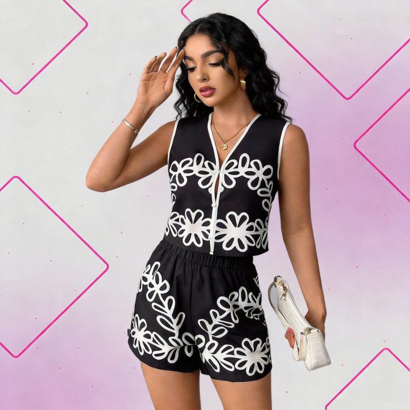 Vest & Shorts Set – Chic 2 Piece Summer Vacation Outfit