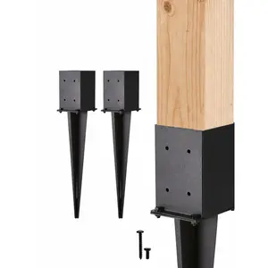 4X4 Fence Post Anchor Ground Spike 22 Inch – 2/4 Pack Heavy Duty Metal Post Stake, Fence Stakes Post Base for Deck, Mailbox, Garden Fence, DIY Outdoor Project