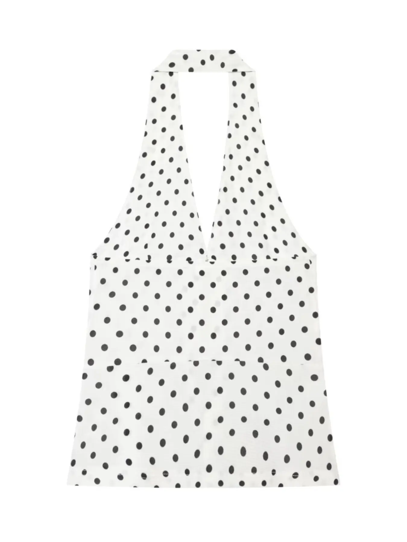 Women's Vintage White Black Polka Dot Halter Top, Versatile Slim Fit Backless Halter Neck Tee, Back Tie Sleeveless Cropped Camisole, Casual Chic Sleeveless Retro Summer Blouse for Casual Vacation & Date Nights, Flattering for Curvy Figures