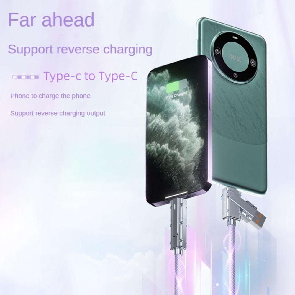 4-in-1 Multi-function Data Cable, PD100W Charging, Dual Type-C 27W Fast Charging Data Cable, Type-C Upgrade Chip Supports Mobile Phones To Charge Mobile Phones, Type C Charger