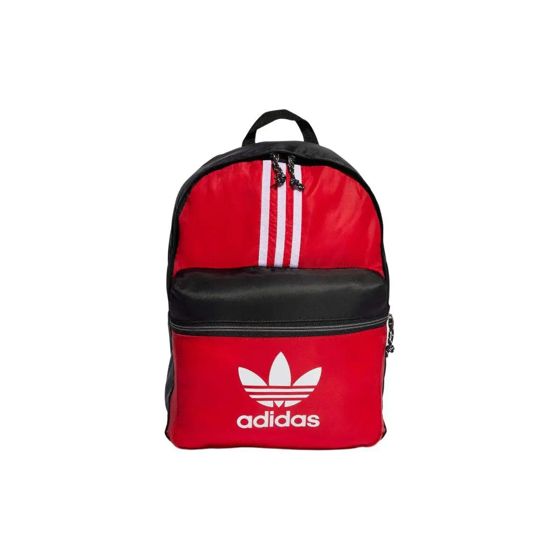 Adidas Originals Recycled Nylon Twill Backpack with Zip Closure – Unisex Classic Style in Crimson and Black