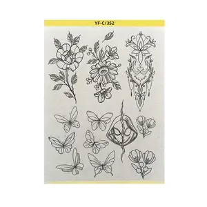 Pre-Drawn Tattoo Transfer Paper Roll, Pre-Drawn Patterned Tattoo Stencil Sheet, Easy Application Temporary Tattoos, Ideal for DIY Body Art