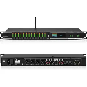 Digital Karaoke Mixer Audio Processor System with DSP, Professional Pre-Stage Effector Vocal Effects Preamp KTV Equalizer, Anti-Howling Microphone Sound Processor w/USB  Optical Audio Input