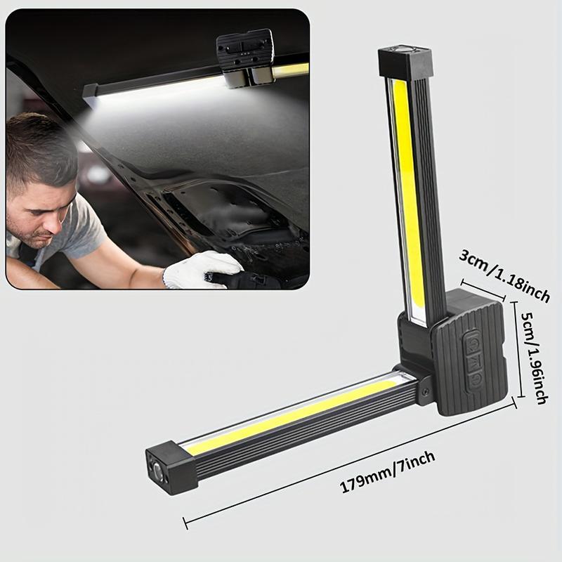 1PC Rechargeable LED Work Lights, Portable Gym Lamp for Posing, 21 Modes Flashlight with Magnetic , 180° Rotate Foldable with Hang Hook Camping Lamp for Camping, Car Repair, Workshop, Emergency