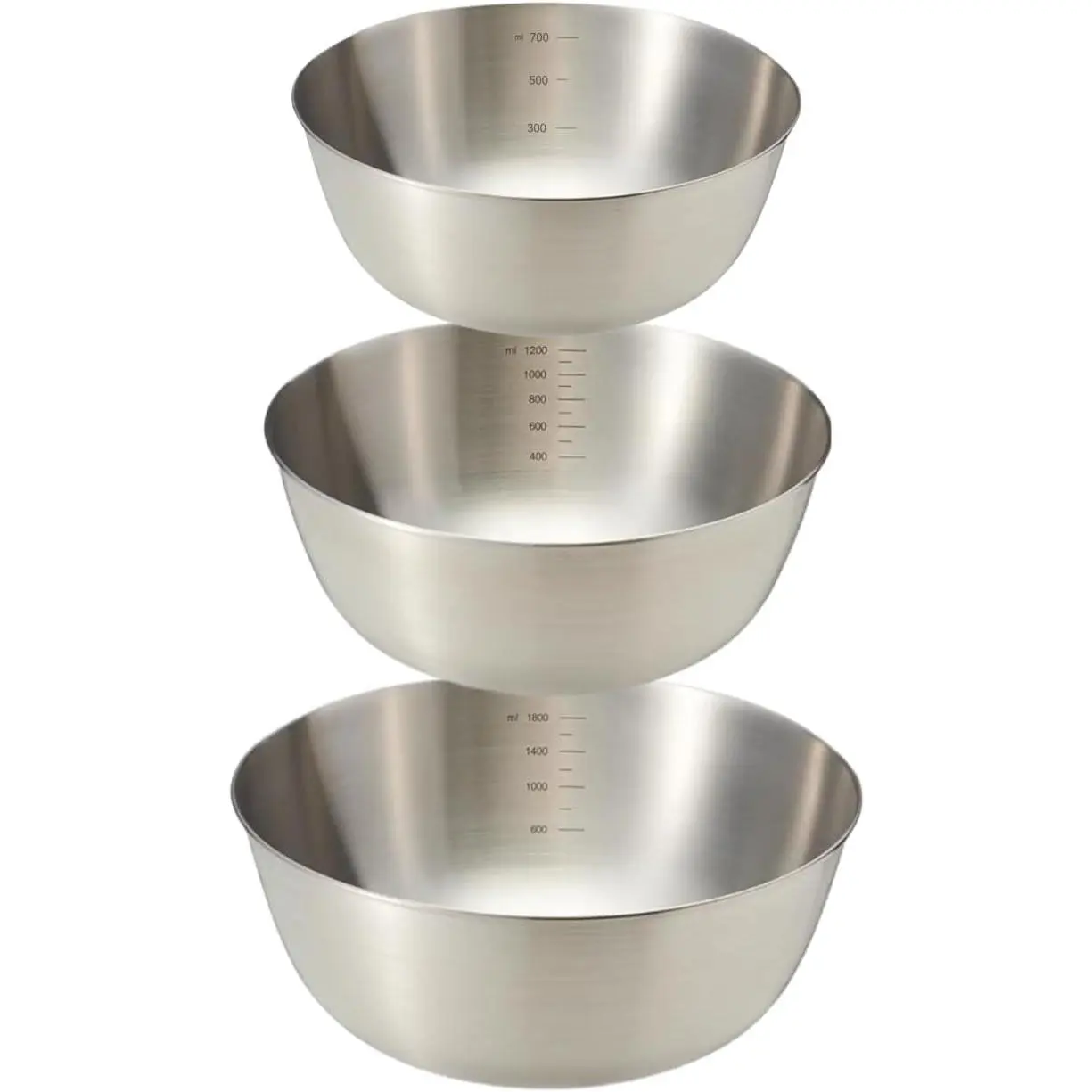 Baby & Maternity Solid Stainless Steel Bowl Set - 3-Piece Tableware for Prepping, Baking, High-Quality Items at Affordable Prices, No, Fast Shipping