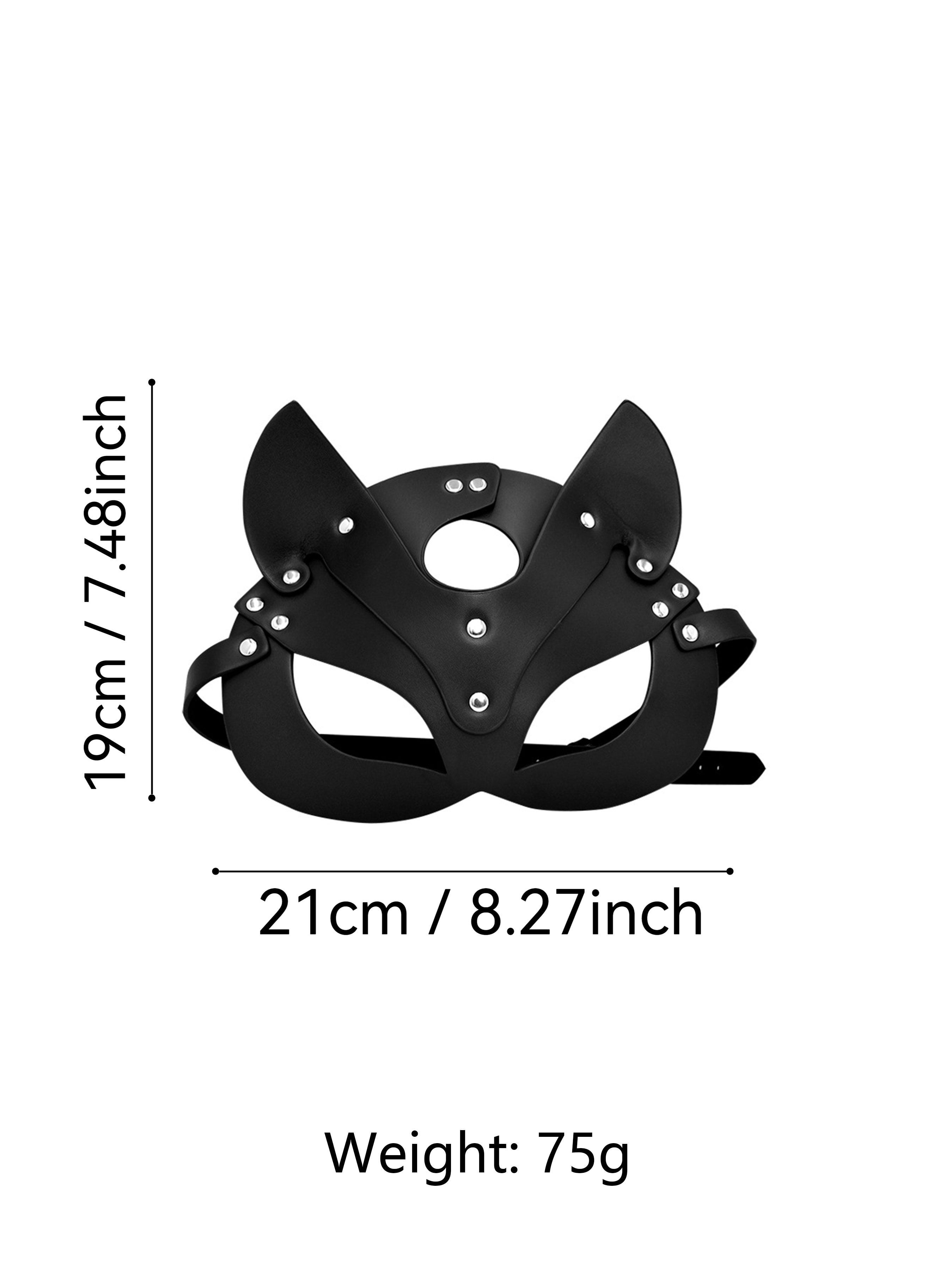 Women's Sexy Cat Mask & Collar & Gloves Set, Fashionable Mask & Collar & Gloves Set for Party, Costumes, Cosplay Clothing Accessories for Women