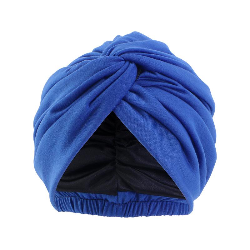 Double Layer Satin Indian Turban, Elastic Cross Twist Chemo Head Wrap