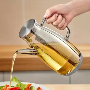 Large/Medium/Small Borosilicate Glass Fuel Pumps - High-Temperature Durable, Leak-Proof Kitchen Fuel Reservoirs with Non-Drip Spouts, Heavy-Duty Glass Oil Bottles, Oil Dispenser Bottle for Cooking and Baking, Clear Measurement Markings
