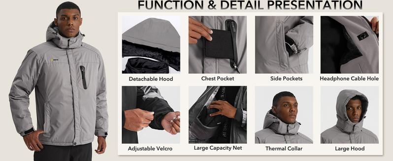 GEMYSE Men's Mountain Waterproof Ski Snow Jacket Winter Windproof Rain Jacket extreme cold weather jacket