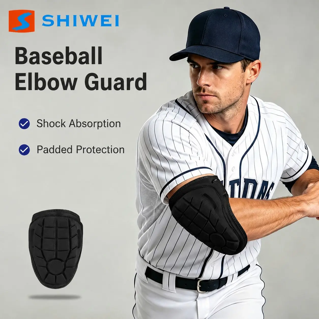 Pointseek Baseball Elbow Guard, Thickened Eva Foam Padded Elbow Pad, Shock Absorption, Impact Resistant, Adjustable Strap, Unisex
