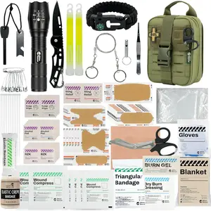 Survival First Aid Kit, HSA/FSA Eligible, Emergency Kit Molle Pouch IFAK Medical Kit  Vehicles Car Camping Backpacking Hiking Hunting