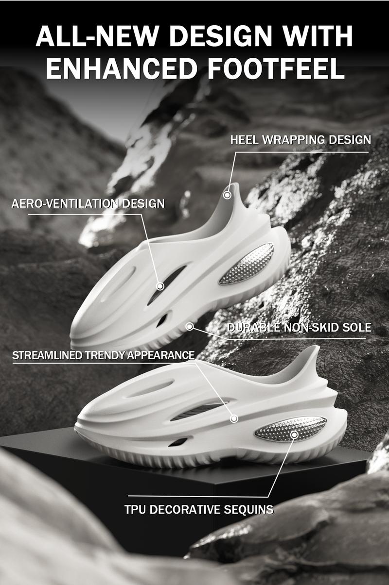 YASSIA EVA Unisex Thick Bottom Lightweight Sports Slippers Casual Hollow Out Design Comfortable Breathable Beach Vacation Fashion Footwear Future Trend Outdoor Slippers