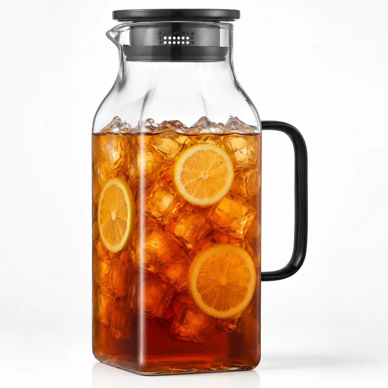 2 Qt Square Borosilicate Glass Pitcher with Lid, Spout & Handle - 68 oz Camp Kitchen Pitcher for Camping, Hiking, Outdoor Stove Use (Iced Tea, Coffee, Juice),turkey,Cute,Portable,Ice Cooler,propane,husband,barbecue,cooking,wood,cup