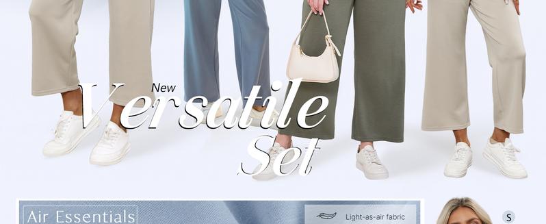 WIHOLL Two Piece Sets for Women Summer Outfits Lounge Sets Mock Neck Tops Wide Leg Crop Pants Vacation Travel Outfits