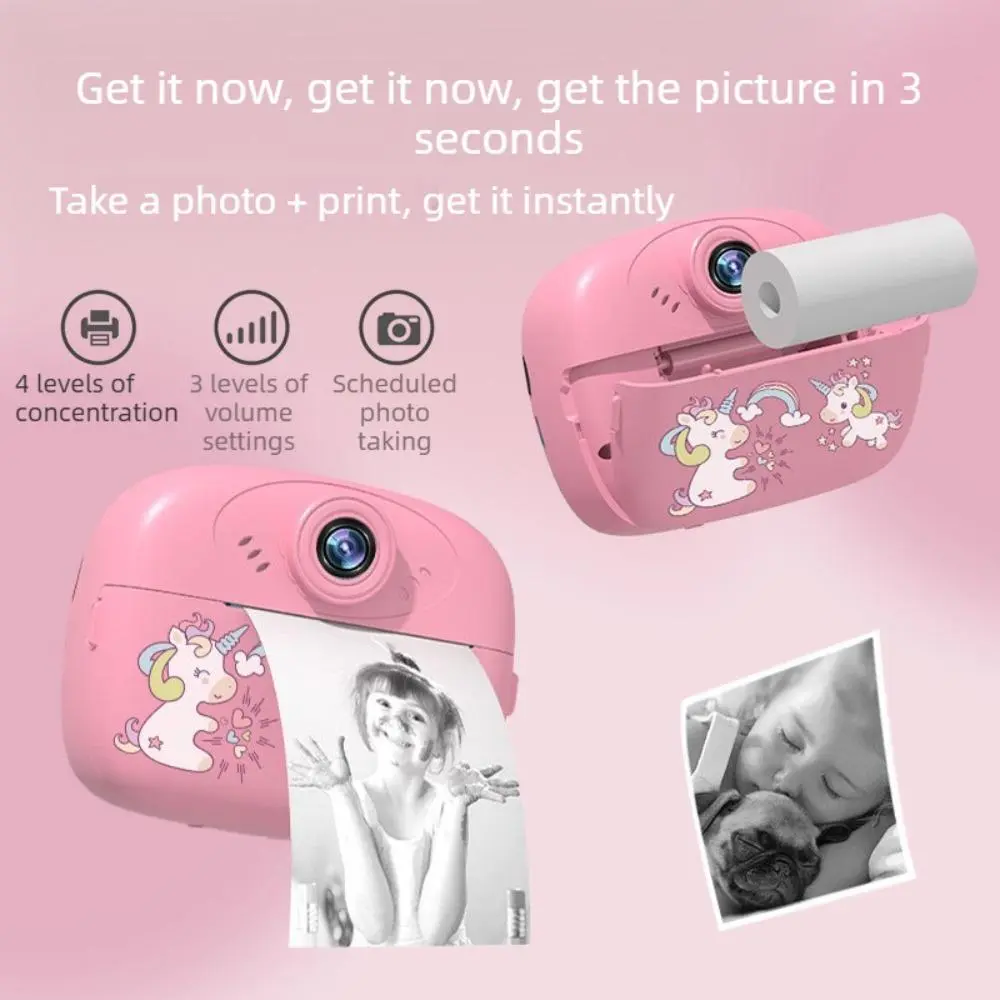 Mini Kids Instant Print Camera Auto Print One Shot Instant Photos Portable Digital Camera for Children#