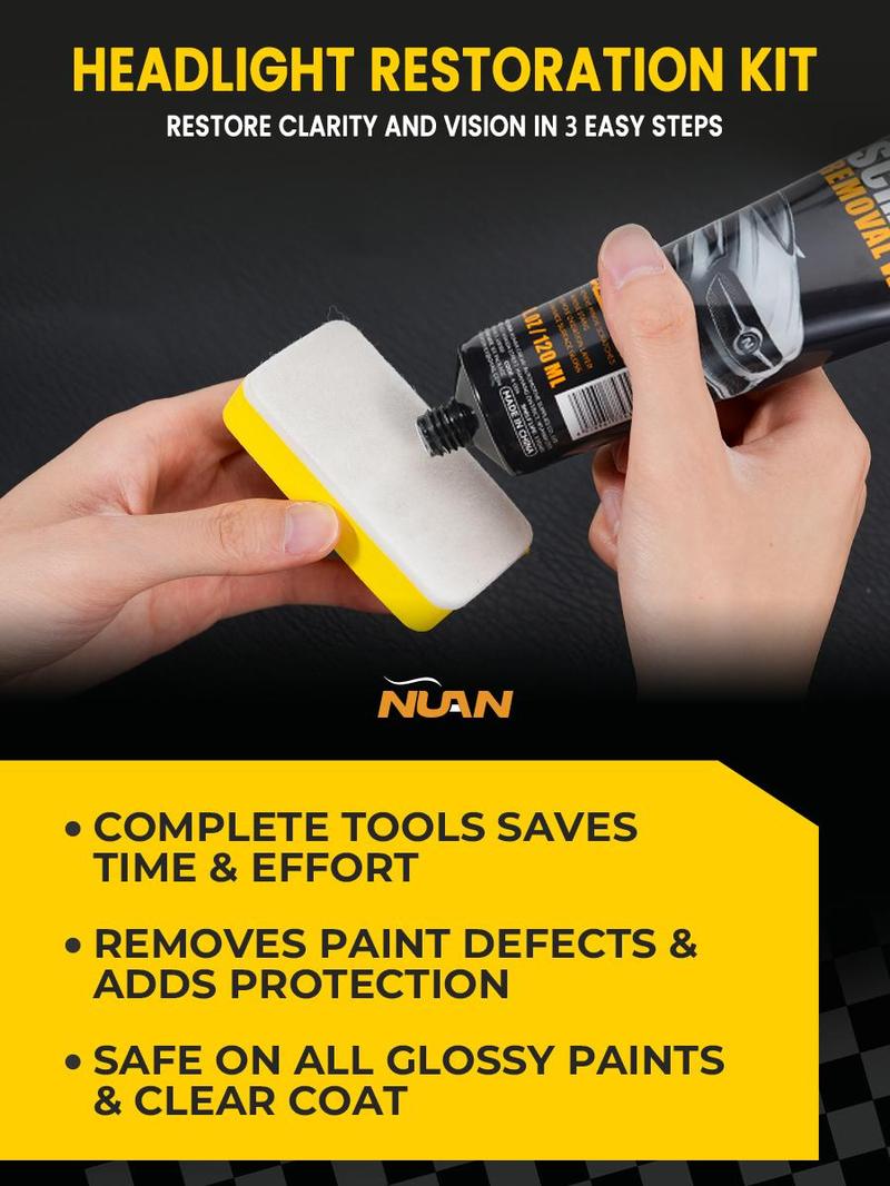 NUAN Car Scratch Repair Wax Paste, Scratch & Swirl Remover Polishing Compound, Restores Gloss & Clarity, Includes Applicator Pad & Towel — New Year Sale