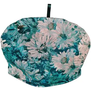 Vintage Floral Printed Teapot Cover Insulated Kettle Kitchen Dust Cover Tea Pot Décor Cozies (Green)