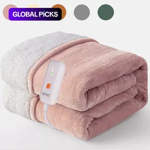 Electric Throw Blanket, 1 Count 4-levels Temperature & 3-hour Automatic Shut-off Function Heated Electric Blanket, Plush Blanket, Heating Blanket, Cozy Fabric Warm Heated Blanket for Home Office, Stocking Fillers Gift